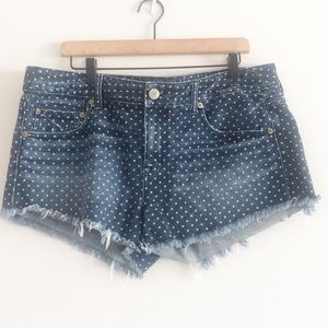 American Eagle Poka Dot  Denim High Rise Short 14